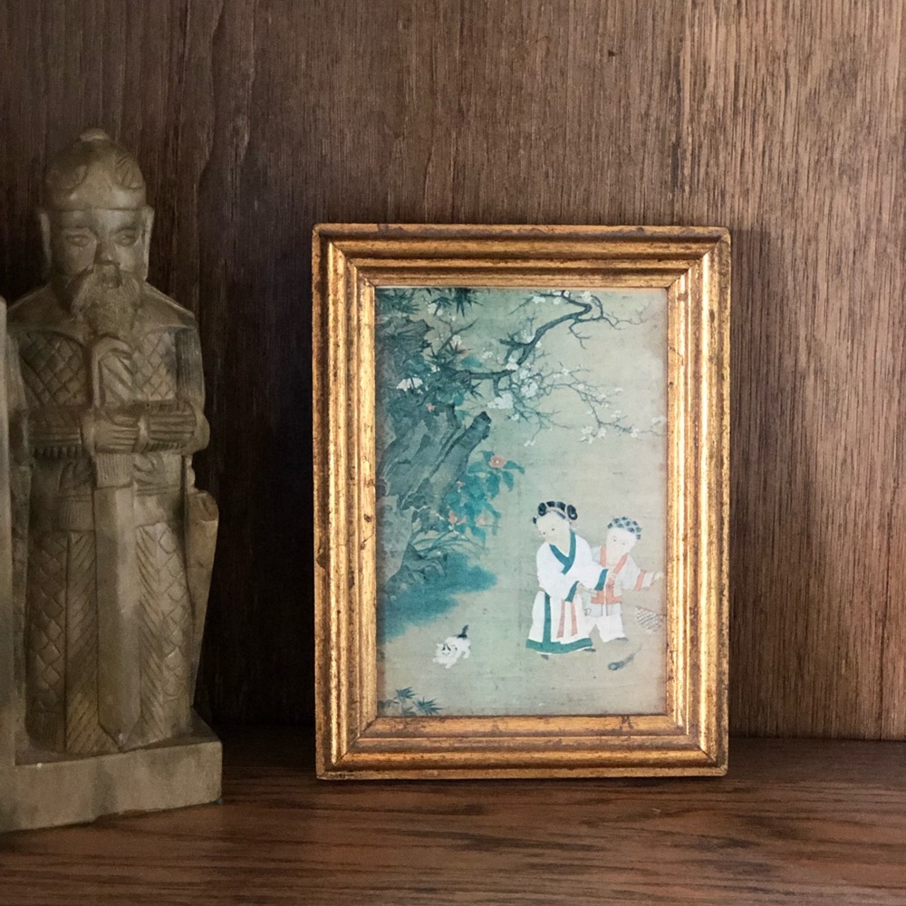 Oriental Art with Gold Frame